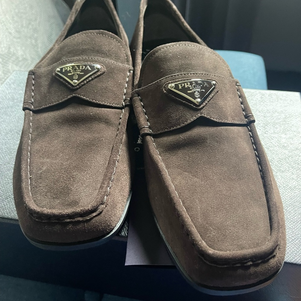 Prada Men's Brown Suede Loafers - Picture 6 of 6